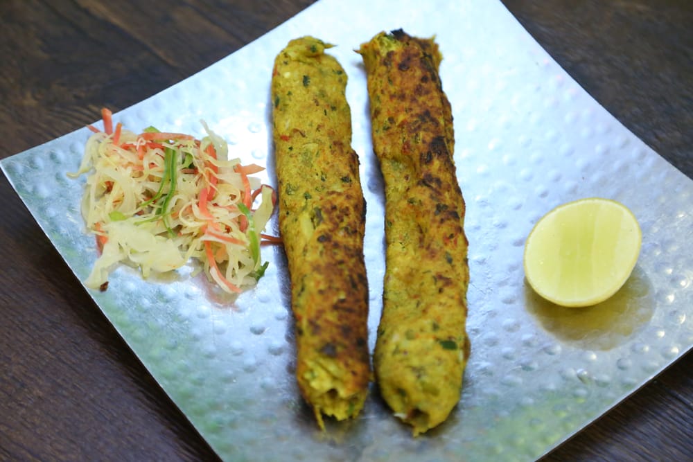 Seekh kebab with a fresh herb marinade