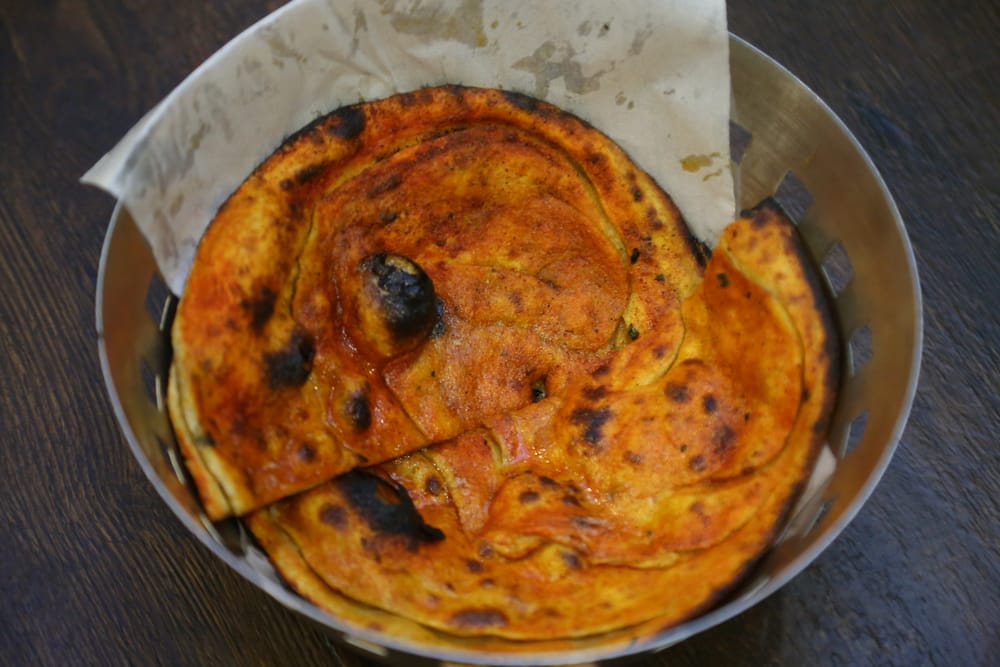 Spiced namak mirch paratha basket